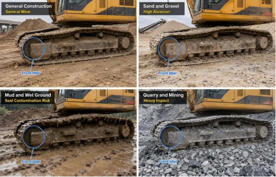 Excavator Idler Working Condicion Excavator Idler Working Condicion
