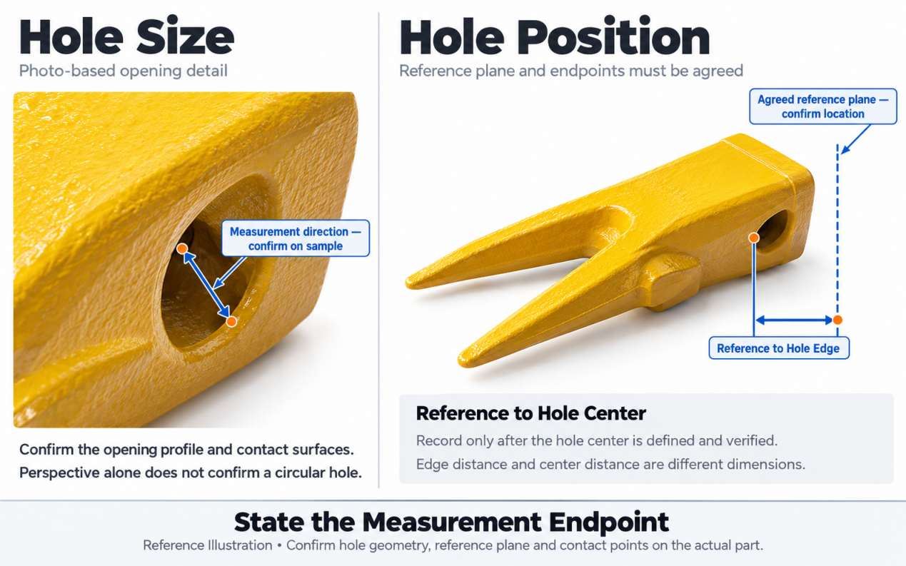 Bucket Teeth Pin-Hole Size and Position Bucket Teeth Pin-Hole Size and Position