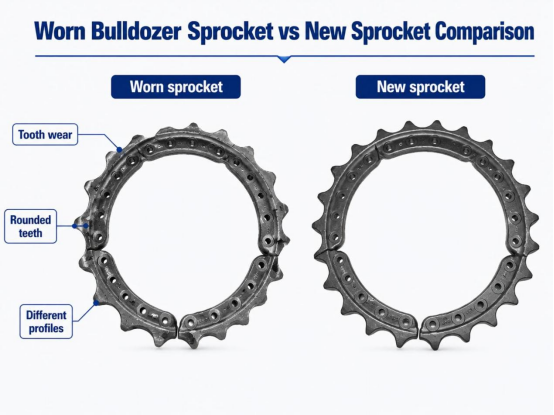 Bulldozer Sprocket Replacement-2 Bulldozer Sprocket Replacement-2