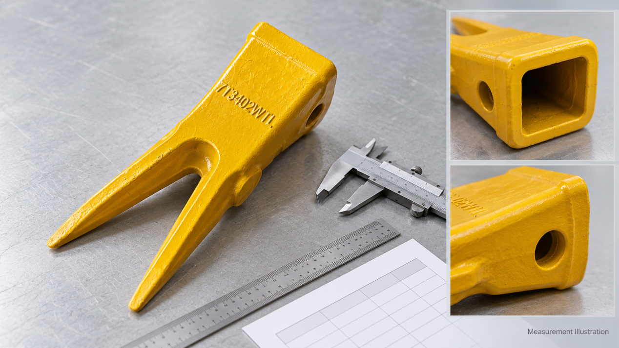 How to Measure Bucket Teeth: Pocket Dimensions, Pin Holes and Reference Points