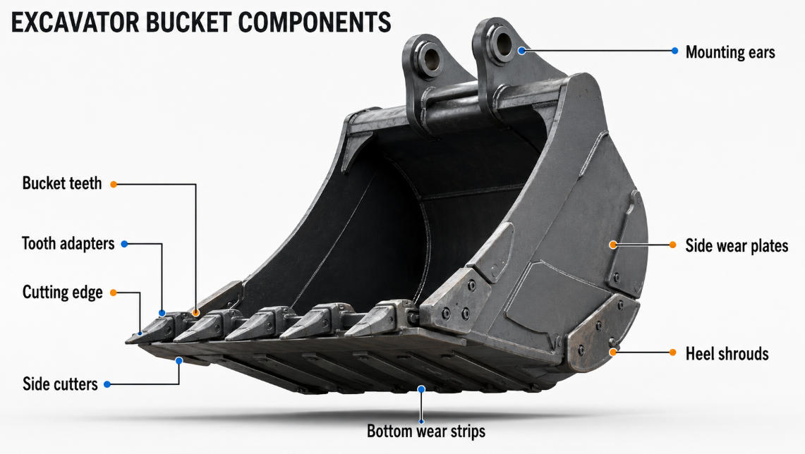 Heavy Duty Excavator Rock Bucket-2
